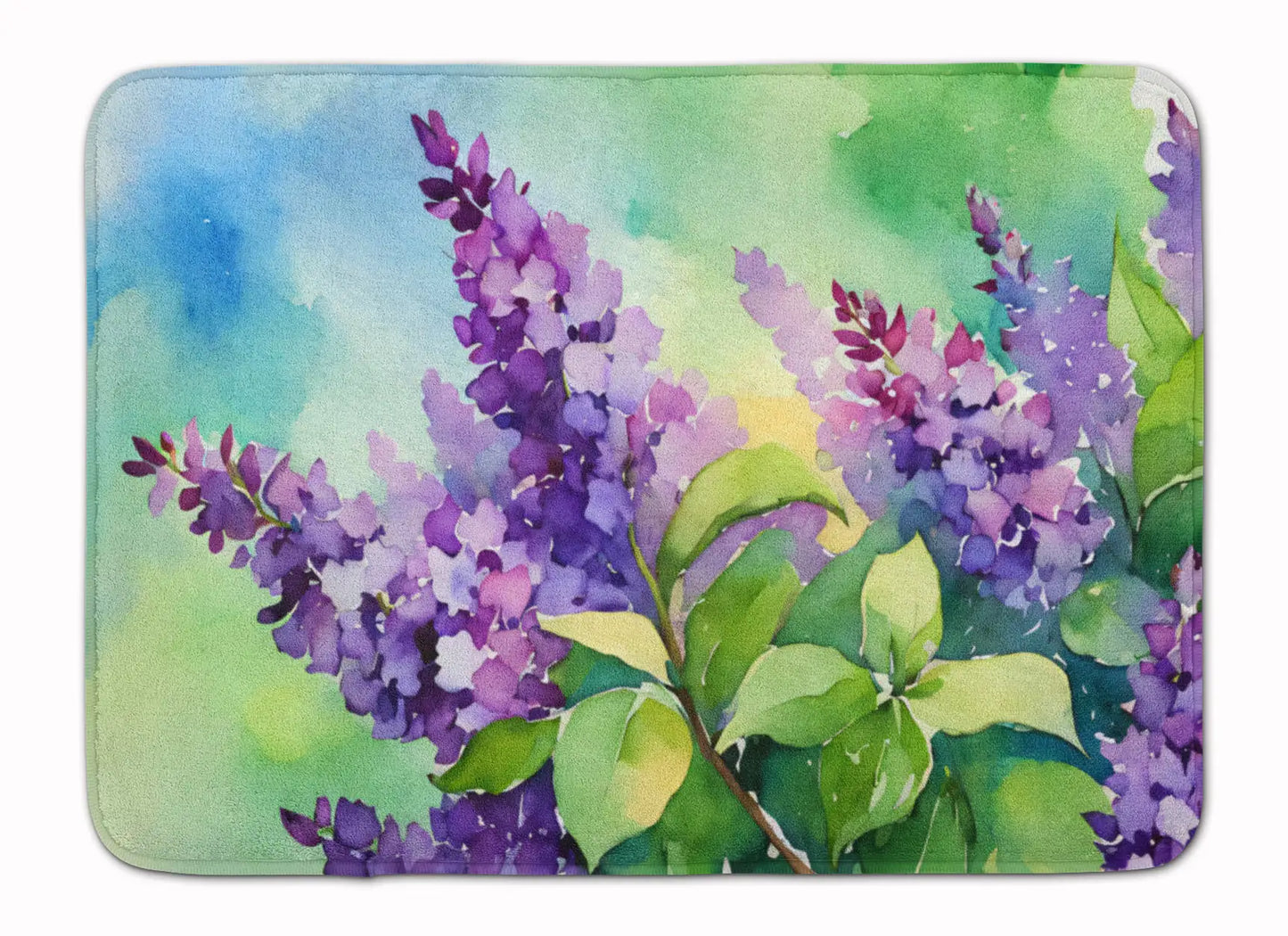 New Hampshire Purple Lilac in Watercolor Memory Foam Kitchen Mat