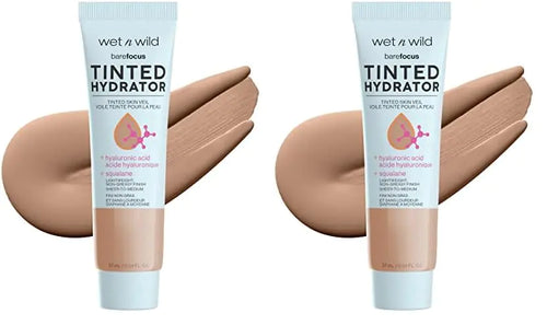 wet n wild Bare Focus Tinted Hydrator Matte Natural Finish, Oil-Free Tinted Face Moisturizer Makeup, Hyaluronic Acid, Squalane, Sheer To Medium Coverage, Medium Deep (Pack of 2) 0.91 Ounce (Pack of 2)