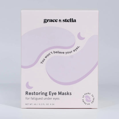 grace & stella Eye Treatment Gels - Dermatologist Tested - Under Eye Masks With Retinol - Restoring Under Eye Patches for Puffy Eyes and Dark Circles - Vegan, Cruelty-Free (Purple (24 Pairs)) Retinol Eye Mask 24 Count (Pack of 1)