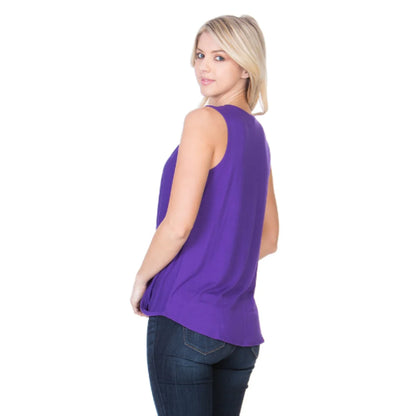 Sleeveless Loose Top -Purple