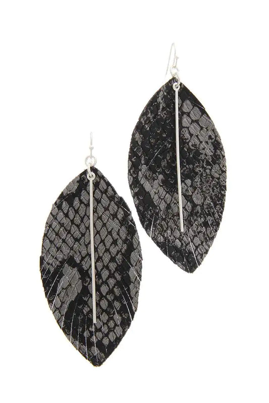 Snake Pattern Drop Earrings