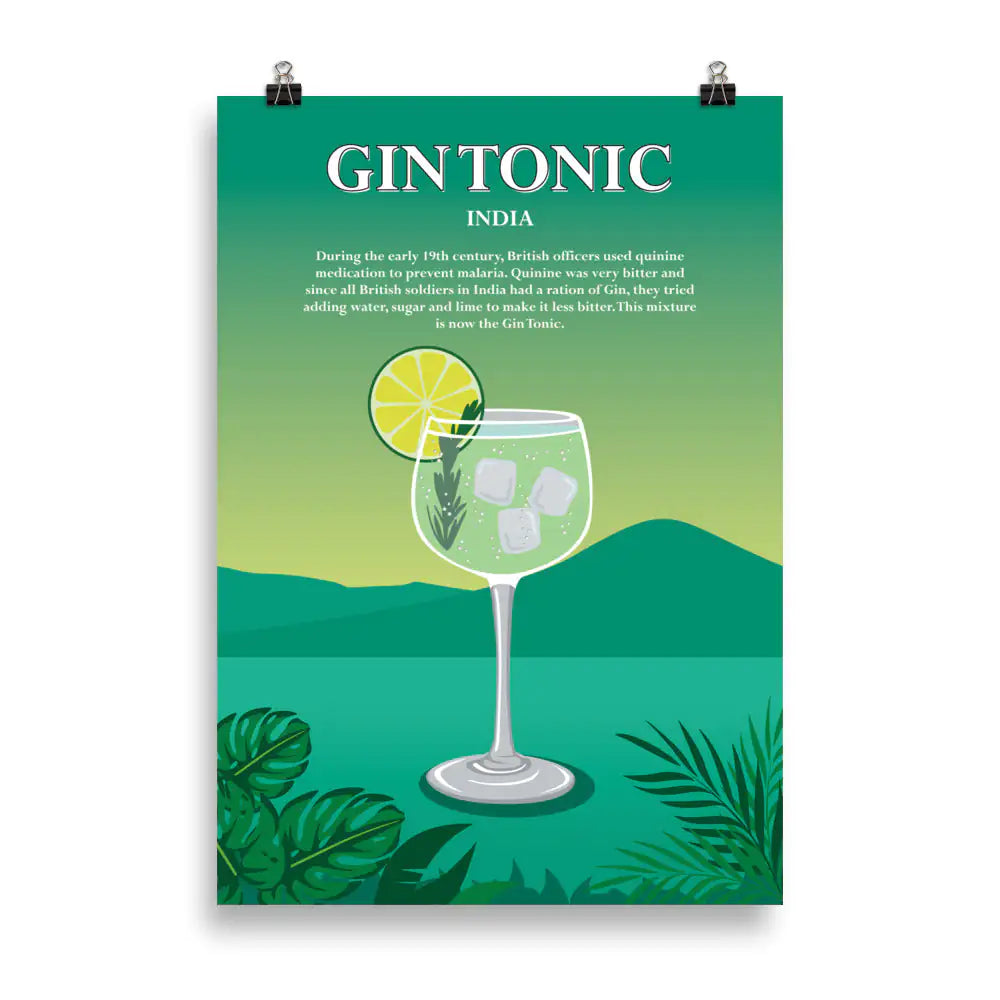 Gin Tonic Cocktail Poster