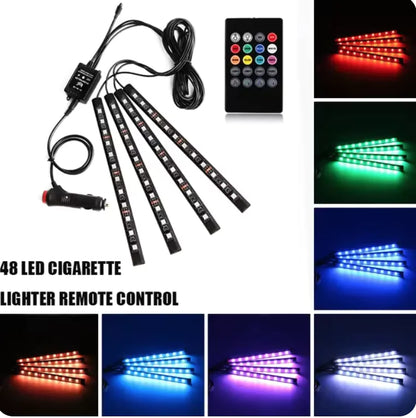 Luzes de LED Controladas por Música para Pés de Carro