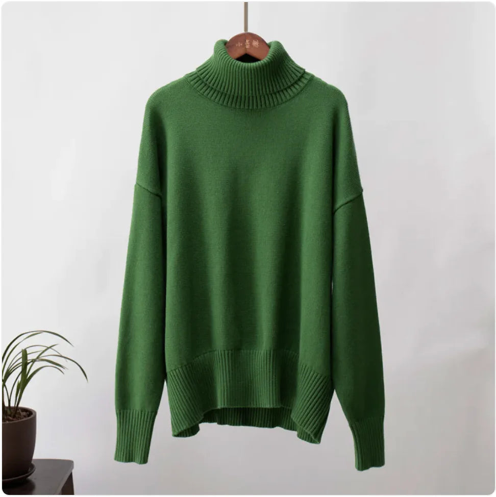 Women's Solid Color Turtleneck Sweater