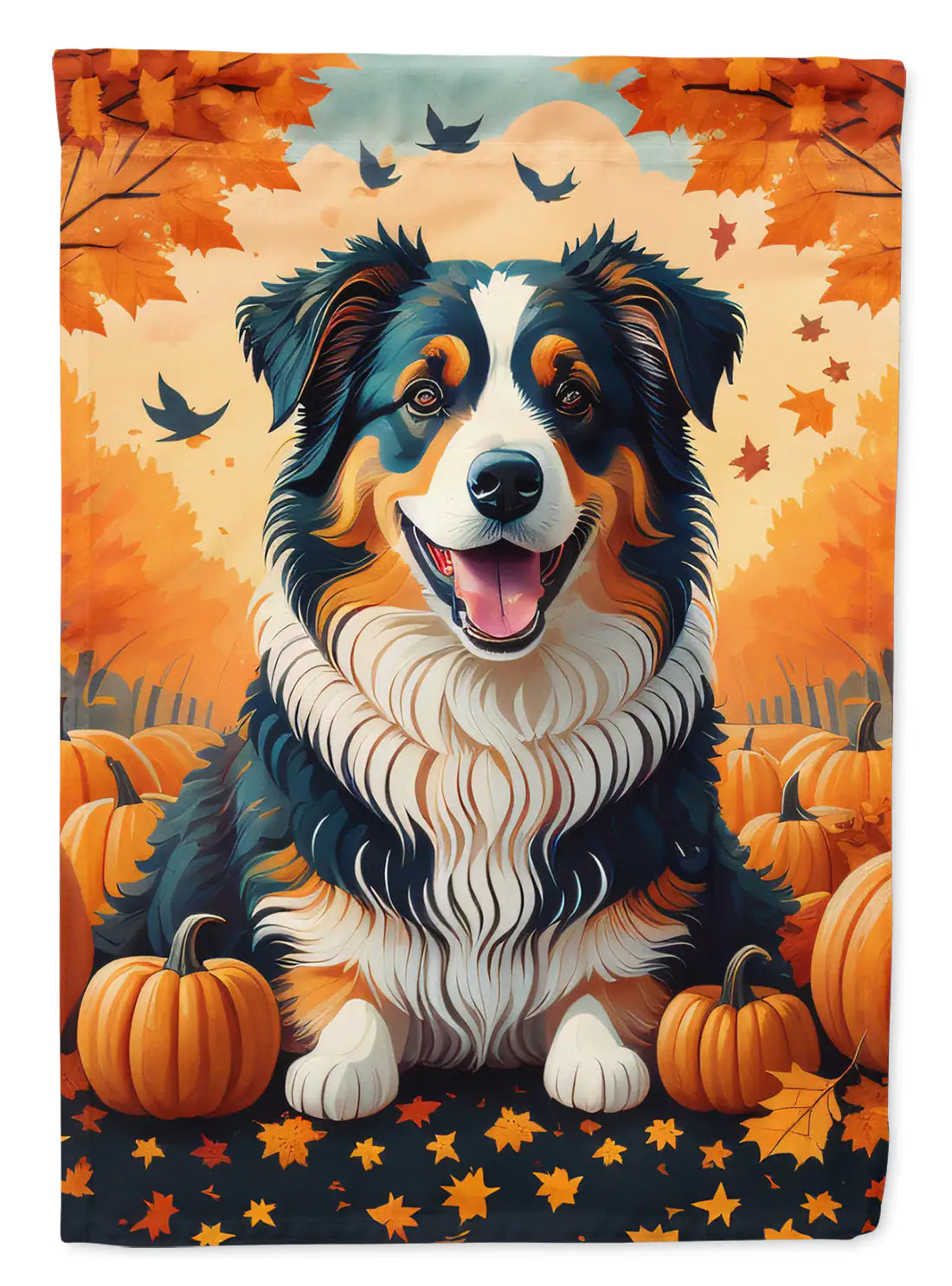 Australian Shepherd Terrier Fall Garden Flag