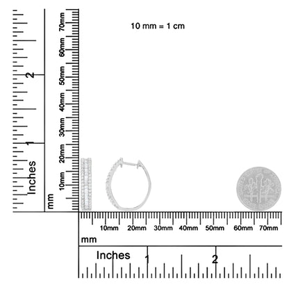 Aretes de Aro de Oro Blanco de 10K con Diamantes (3/4 cttw, Color I-J, Claridad I2-I3)