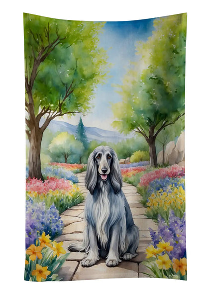 Afghan Hound Spring Garden Kitchen Towel