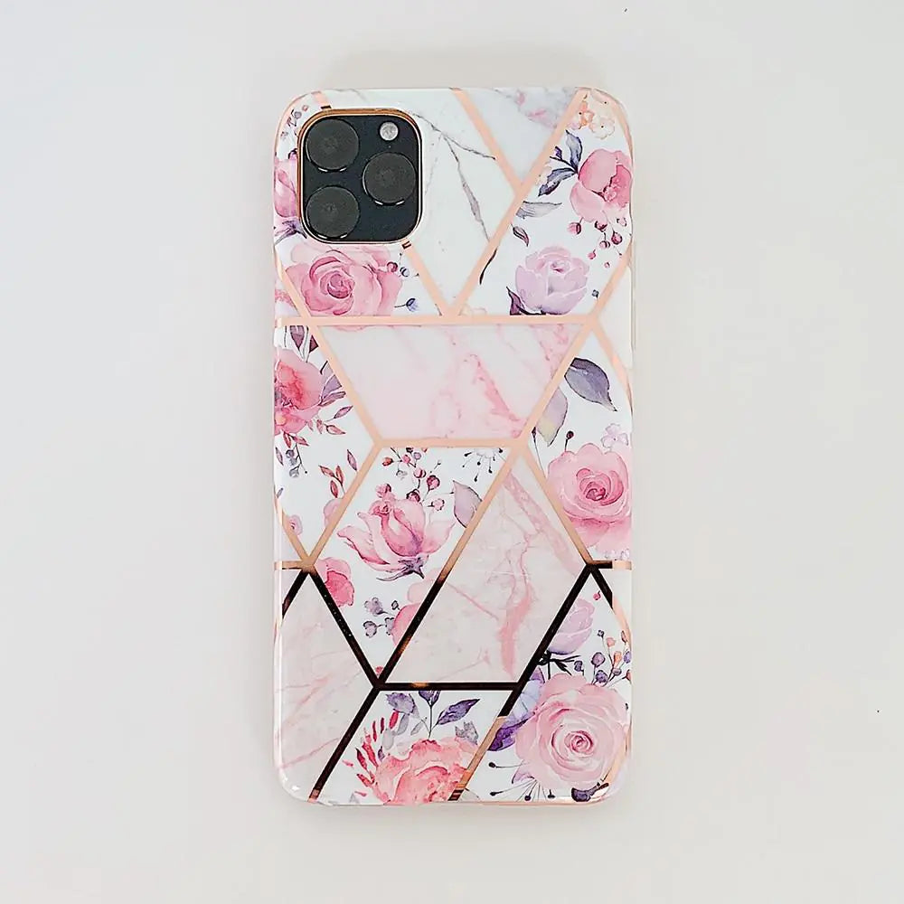 Geometric Pink Flower Case