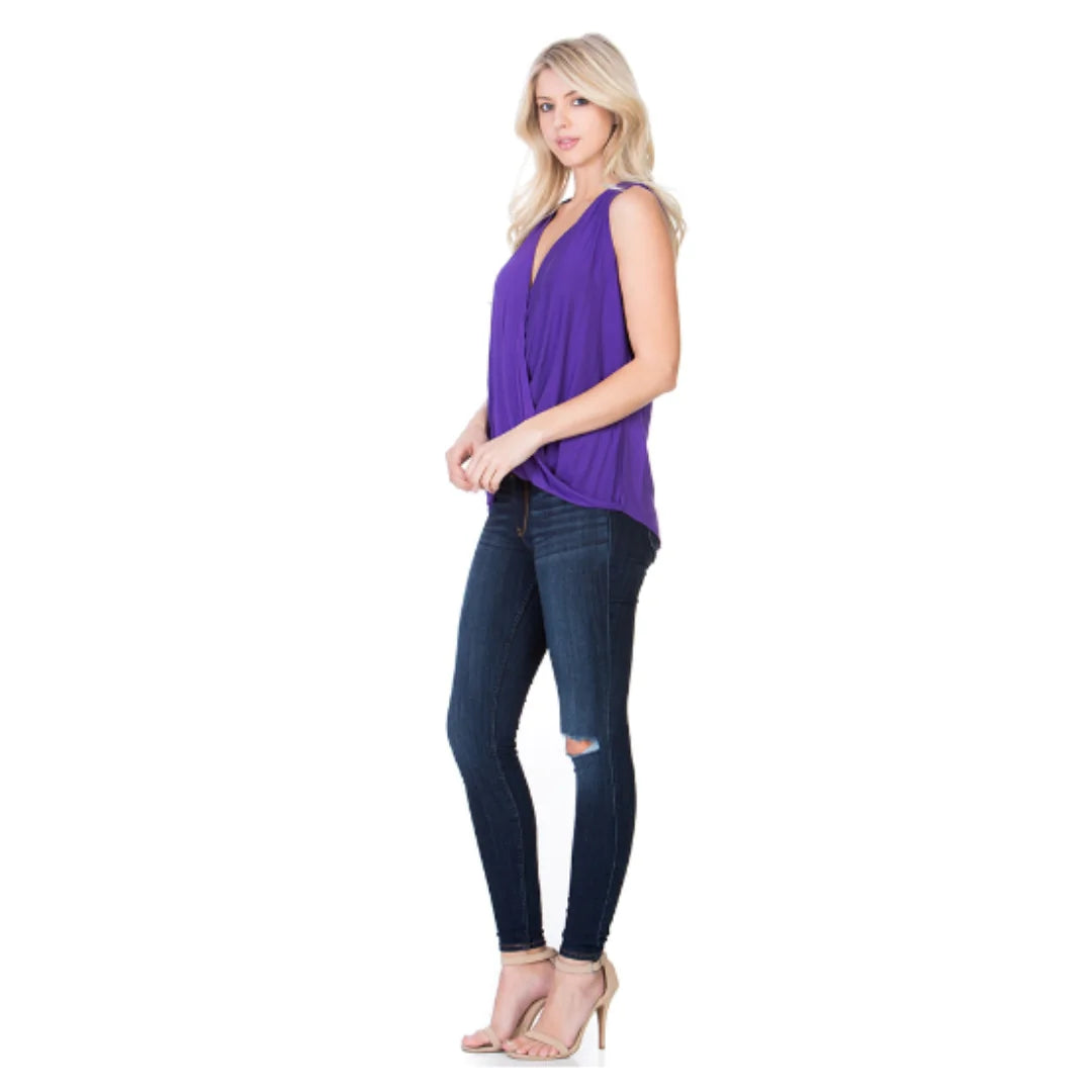 Sleeveless Loose Top -Purple