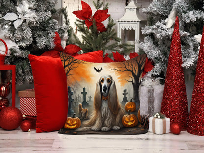 Afghan Hound Spooky Halloween Throw Pillow