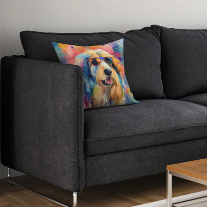 Afghan Hound Hippie Dawg Throw Pillow