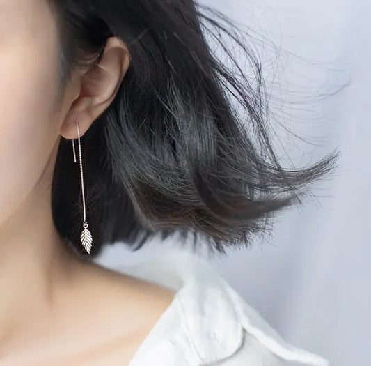 Leafy Grace Drop Earrings