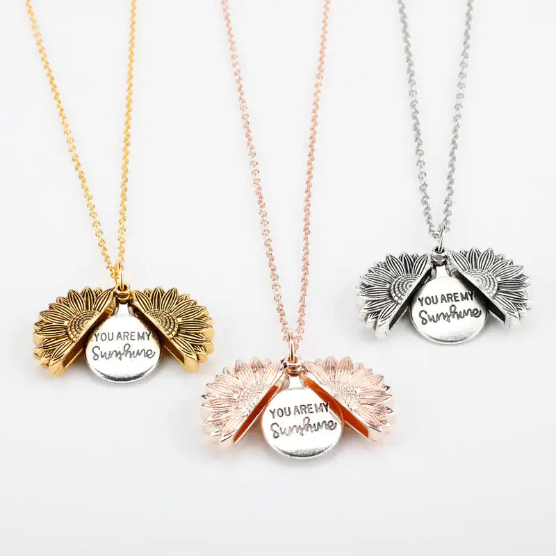 Sunflower Double Lettering Necklace