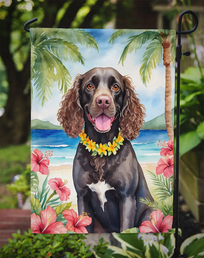 American Water Spaniel Luau Garden Flag