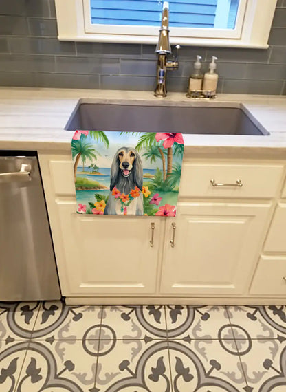 Afghan Hound Luau Kitchen Towel