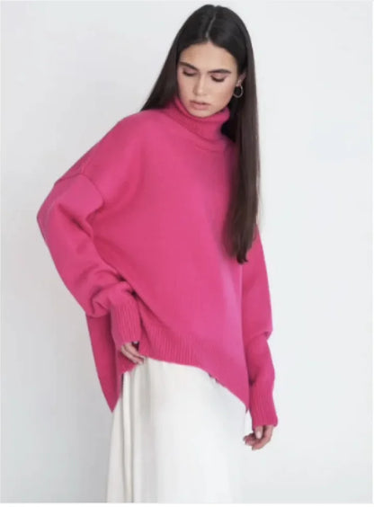 Women's Solid Color Turtleneck Sweater