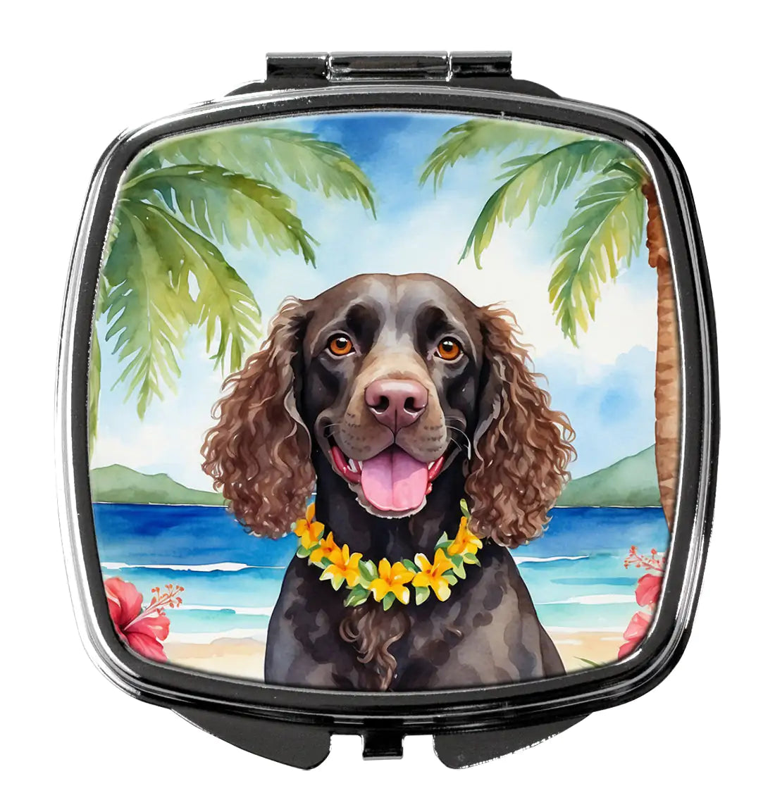 American Water Spaniel Luau Compact Mirror