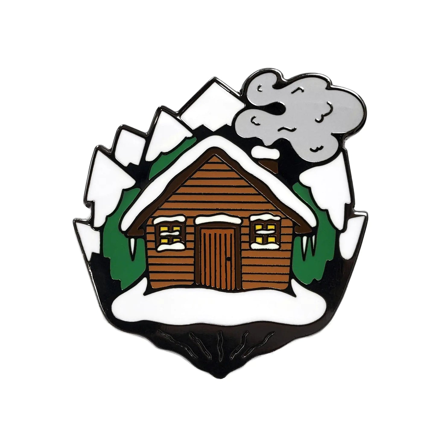 Log Cabin Enamel Pin