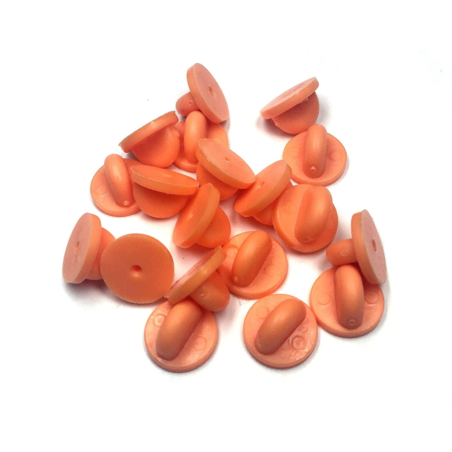 Orange Rubber Pin Backs - 20 Pack