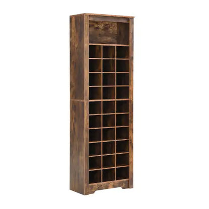 Stylish Design 30 Shoe Cabinet Console, Modern Shoe Cabinet, Multiple Storage Capacity, Self-standing High Cabinet, Suitable For Hallway, Bedroom, Rustic Brown