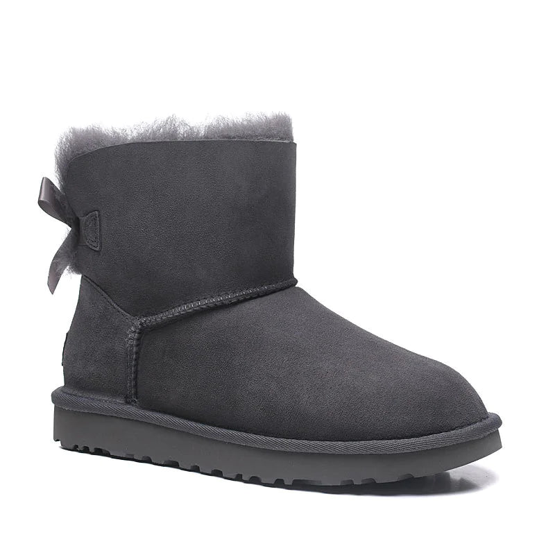 Sheepskin and wool all-in-one snow boots