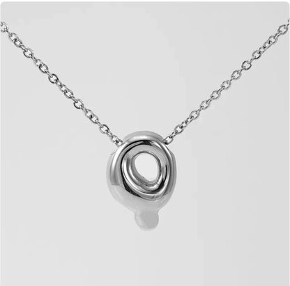 Women's Glossy Bubble Letter Pendant Necklace