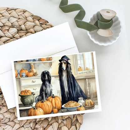 Afghan Hound Fall Kitchen Pumpkins Greeting Cards Pack of 8