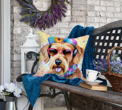 Airedale Terrier Hippie Dawg Throw Pillow