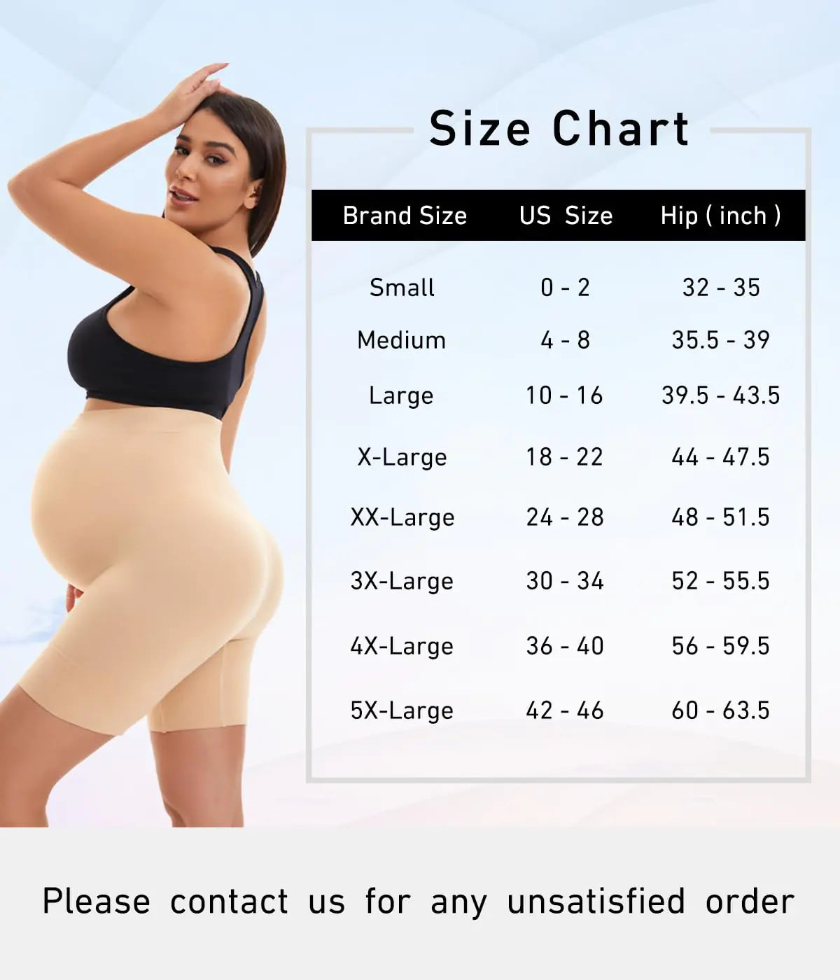 Seamless Maternity Shapewear, Prevent Thigh Chaffing, Belly Support, S-5XL Nude 5X-Large