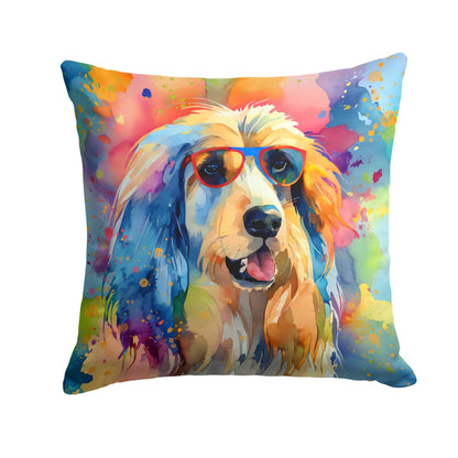 Afghan Hound Hippie Dawg Throw Pillow