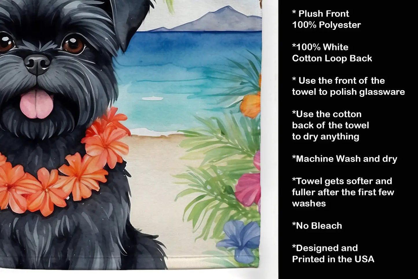 Affenpinscher Luau Kitchen Towel