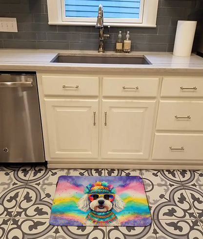 Bichon Frise Hippie Dawg Memory Foam Kitchen Mat