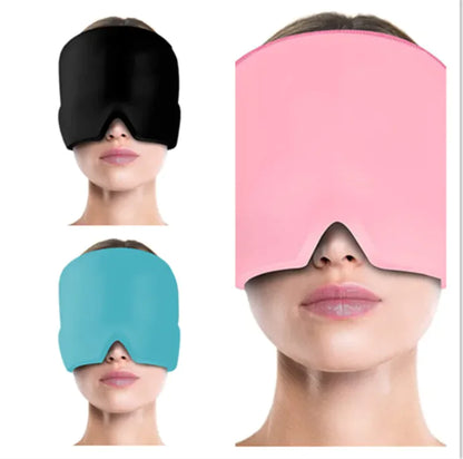 Ice Compress Headache Eye Mask Hat for Migraine, Stress, and Tension Relief