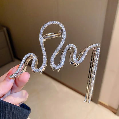 Wavy Fringe Diamond Hairpin