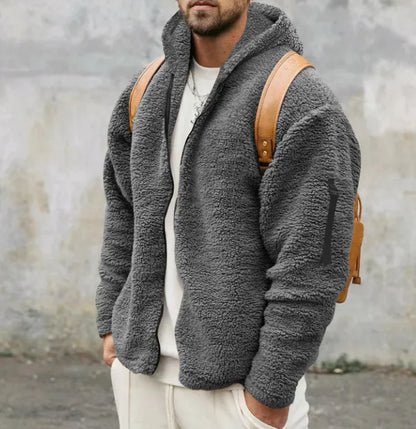 Men's Plush Hooded Jacket