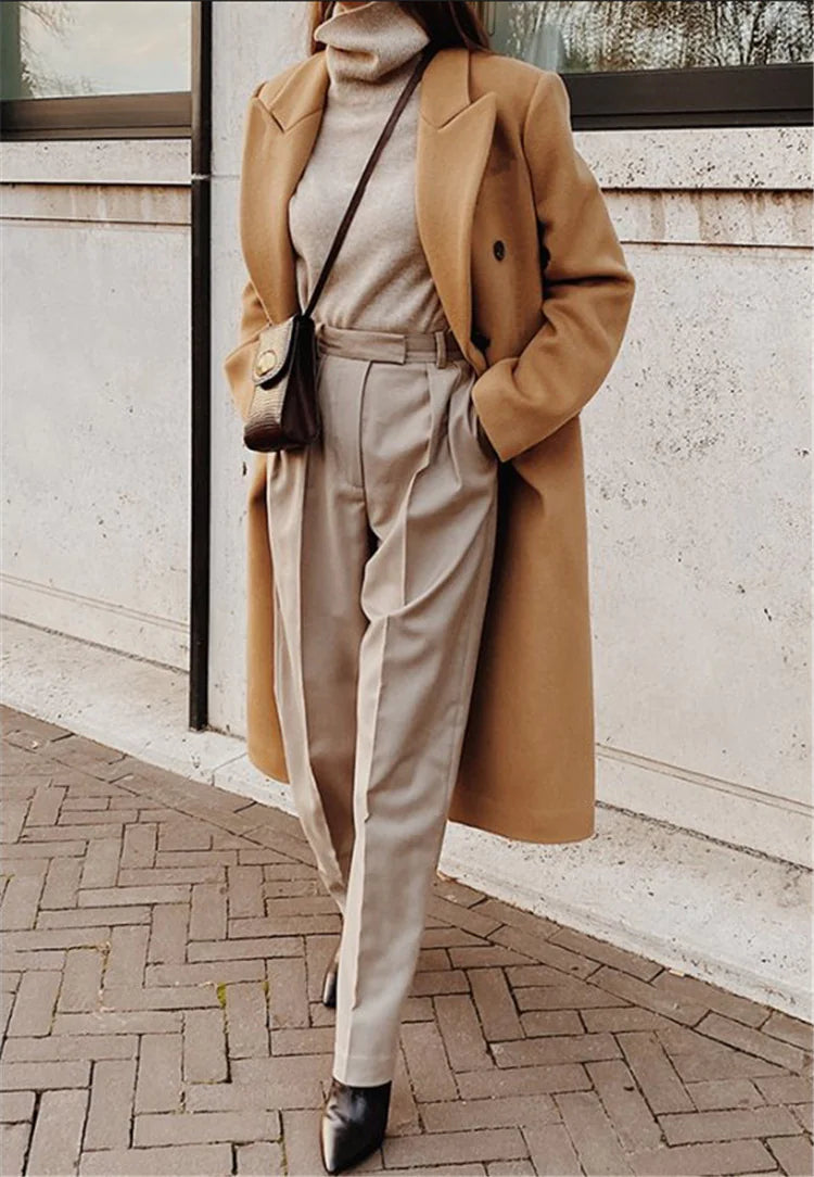 Two-Tone Wool Coat