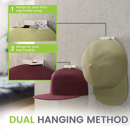 Baseball Cap Hat Rack Wall Door Hanger Holder Storage Organize 12 Hooks Adhesive