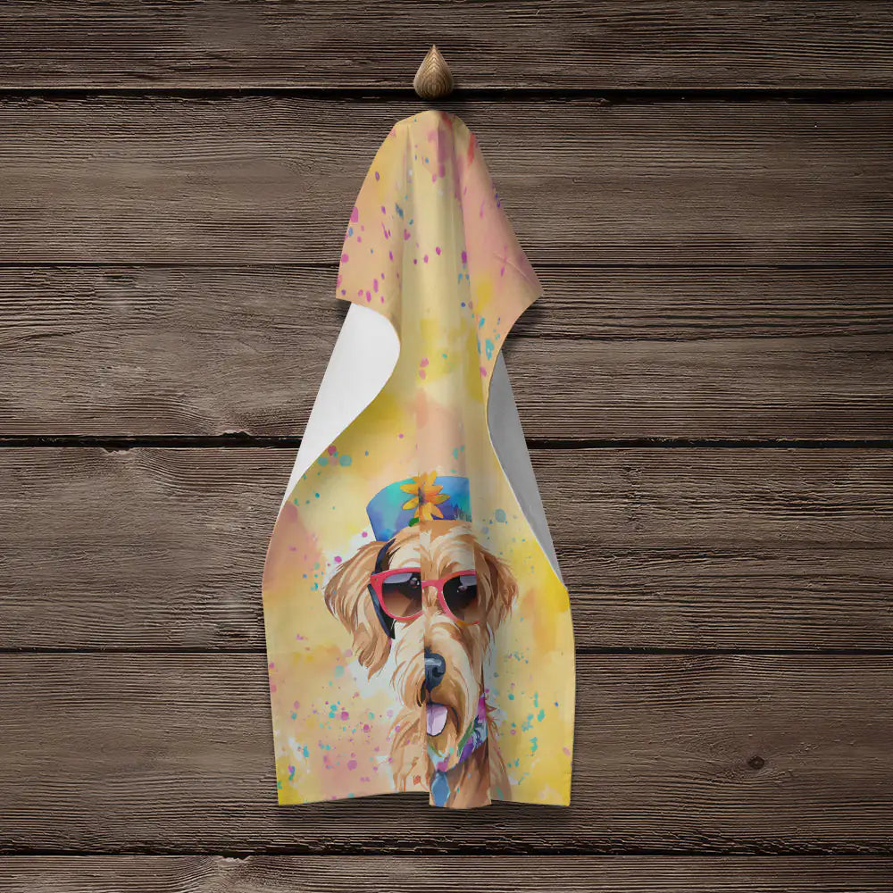 Airedale Terrier Hippie Dawg Kitchen Towel