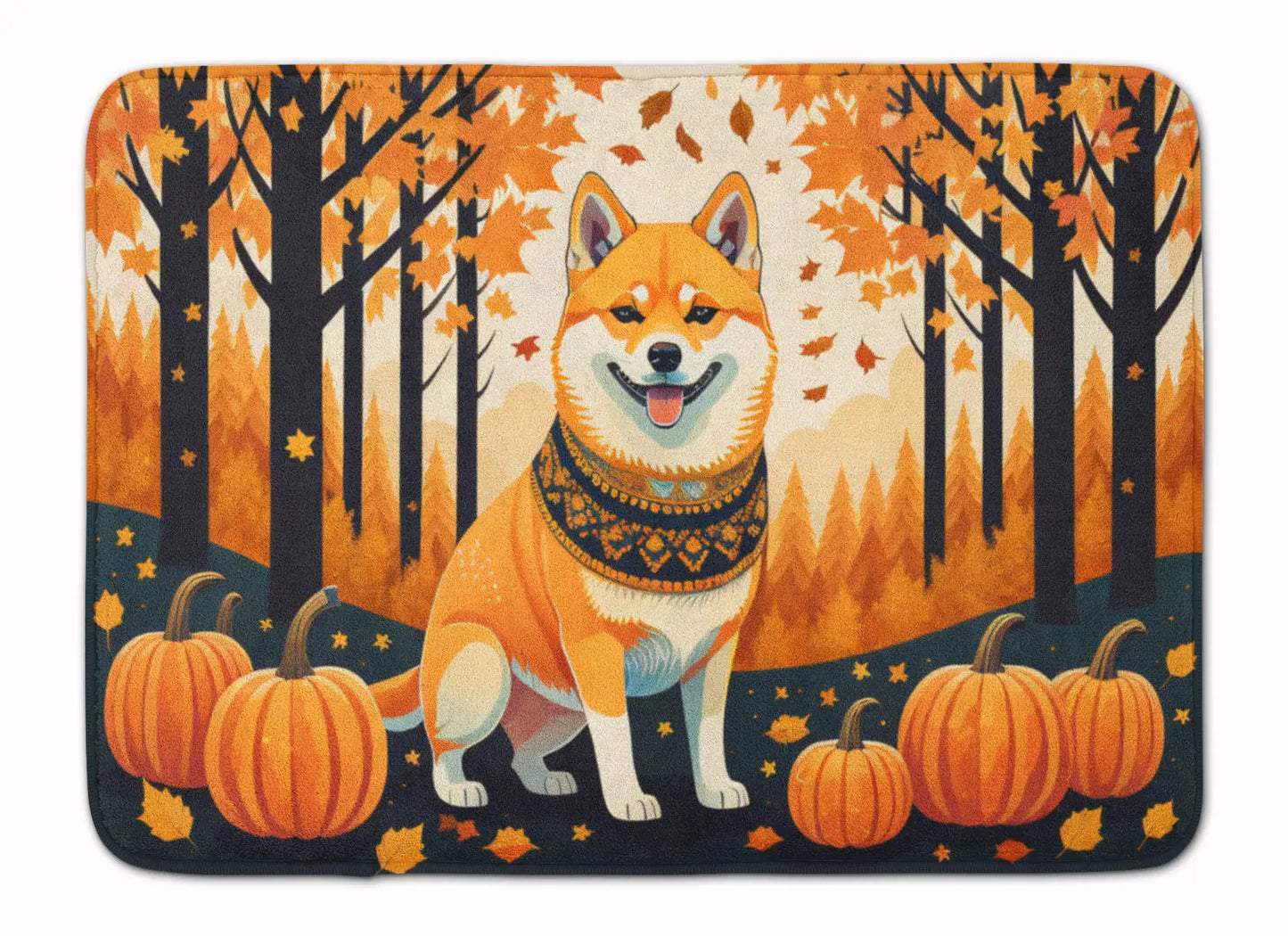 Shiba Inu Fall Memory Foam Kitchen Mat