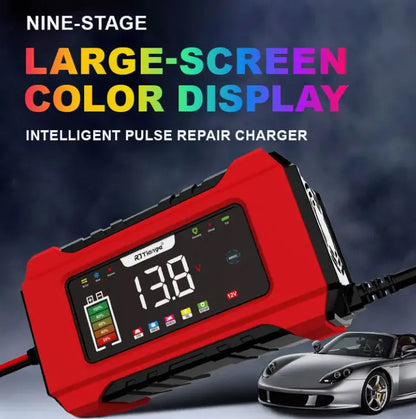 LED Color Screen Digital Display Automobile Battery Charger 12V Battery Charger With Memory Mode Smart Touch Button