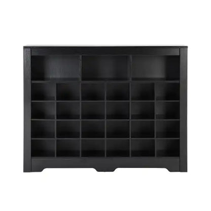 Stylish Design 24 Shoe Cabinet Console, Modern Shoe Cabinet With Curved Base, Multifunctional Sideboard, High Quality, For Corridor, Bedroom, Living Room, Black