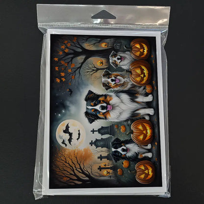 Australian Shepherd Spooky Halloween Greeting Cards Pack of 8