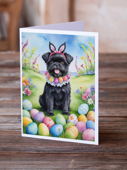 Affenpinscher Easter Egg Hunt Greeting Cards Pack of 8