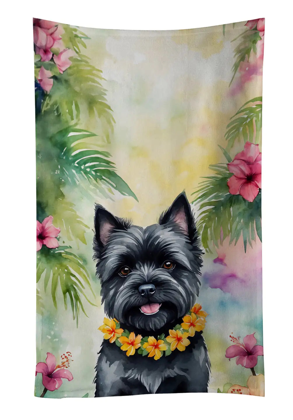 Cairn Terrier Luau Kitchen Towel