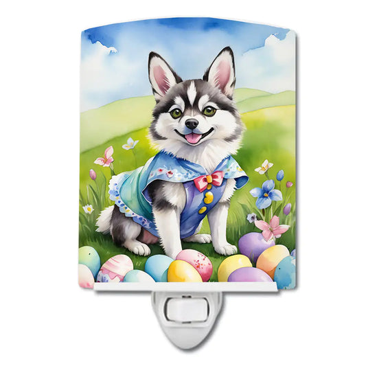 Alaskan Klee Kai Easter Egg Hunt Ceramic Night Light