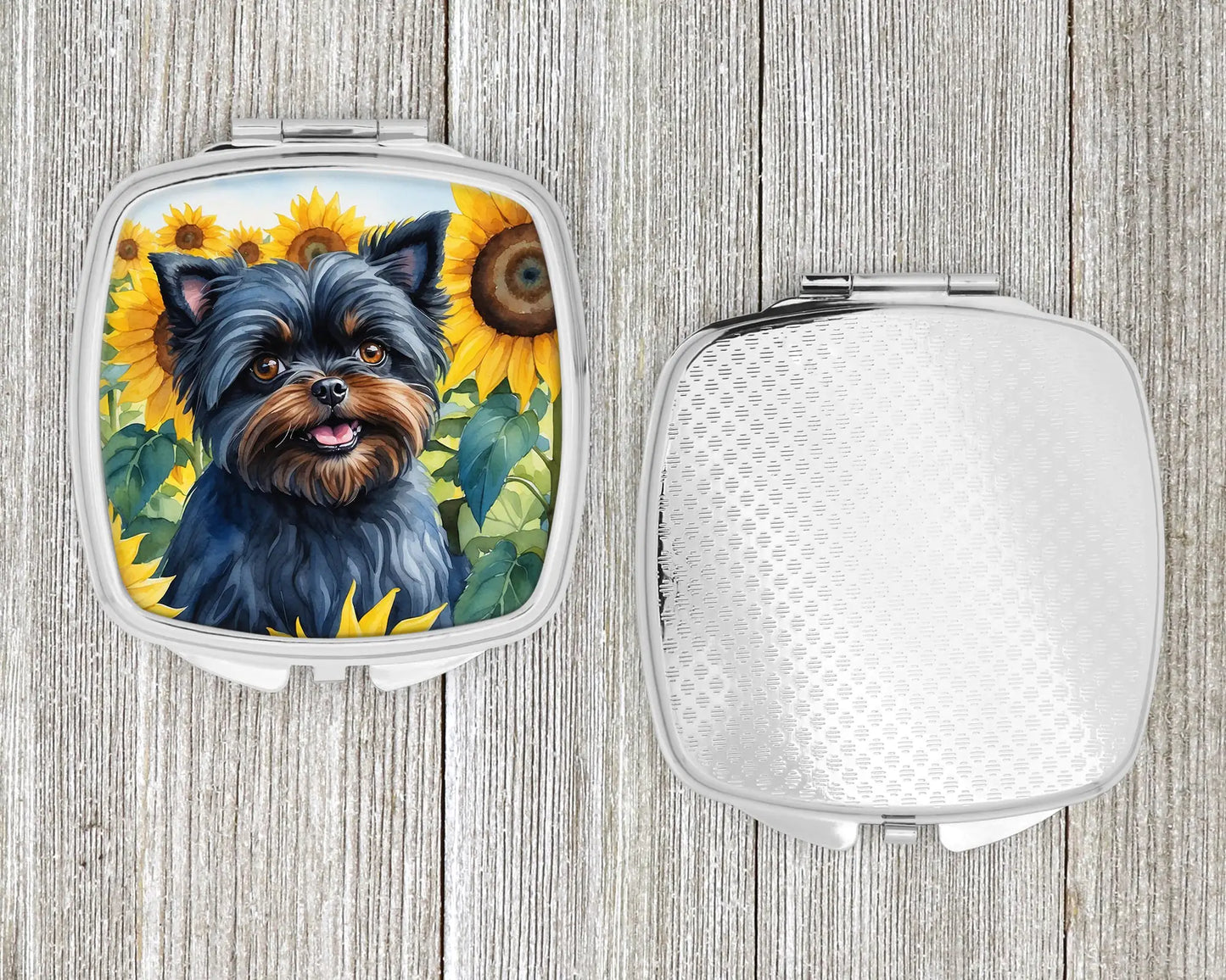 Affenpinscher in Sunflowers Compact Mirror