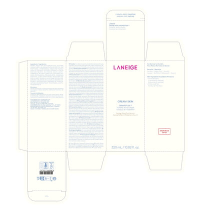 LANEIGE Cream Skin Refillable Toner & Moisturizer with Ceramides and Peptides: Korean Milky Toner, Amino Acid, Nourish, Hydrate, Barrier-Boosting, Visibly Firm 10.8 oz / 320 ml