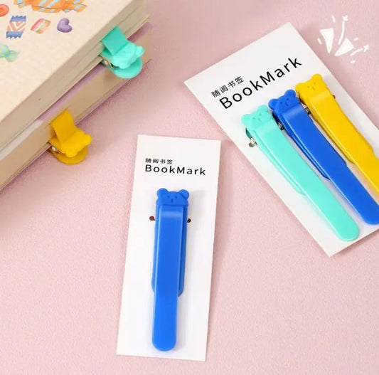 Simple Solid Color Silicone Bookmark Holder With Pages