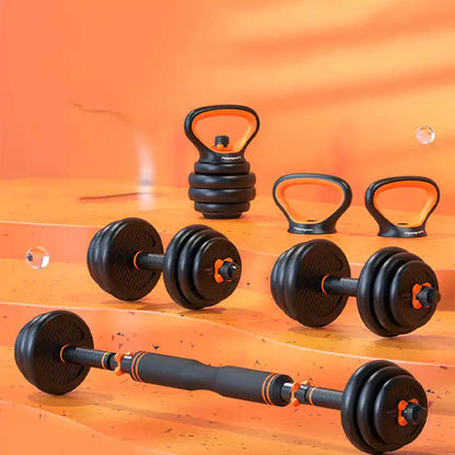 Men's Fitness Equipment Rubberized Dumbbell Household Kettlebell Removable Barbell