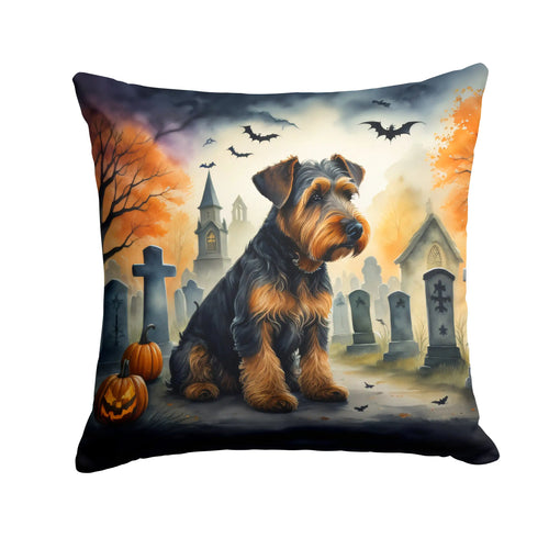 Airedale Terrier Spooky Halloween Throw Pillow